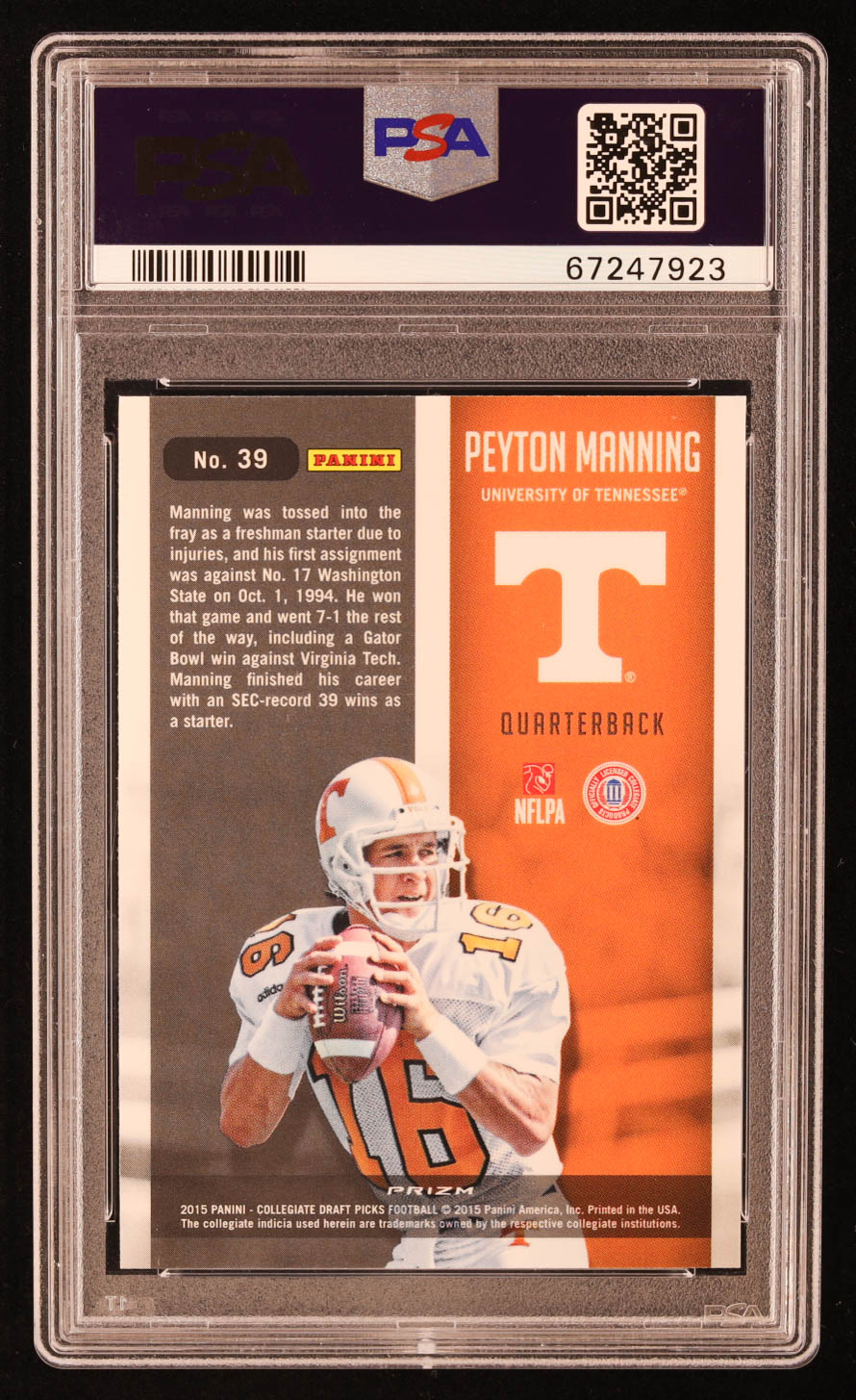 Peyton Manning 2015 Panini Prizm Draft Picks Stained Glass #39 (PSA 10) at PristineAuction.com Peyton Manning 2015 Panini Prizm Draft Picks Stained Glass #39 (PSA 10) at PristineAuction.com