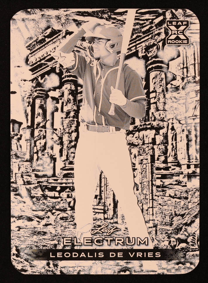 Leodalis De Vries 2024 Leaf Electrum Printing Plates Black #97 RC #1/1 at PristineAuction.com Leodalis De Vries 2024 Leaf Electrum Printing Plates Black #97 RC #1/1 at PristineAuction.com