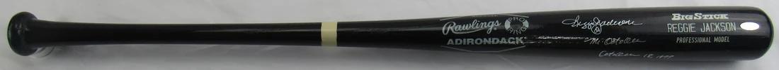 Reggie Jackson Signed Rawlings Baseball Bat Inscribed "Mr. October" & "October 18th, 1977" (Steiner) at PristineAuction.com Reggie Jackson Signed Rawlings Baseball Bat Inscribed "Mr. October" & "October 18th, 1977" (Steiner) at PristineAuction.com