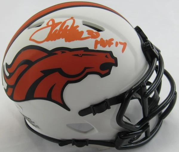 Terrell Davis Signed Broncos Lunar Eclipse Alternate Speed Mini Helmet Inscribed "HOF 17" (JSA) at PristineAuction.com Terrell Davis Signed Broncos Lunar Eclipse Alternate Speed Mini Helmet Inscribed "HOF 17" (JSA) at PristineAuction.com
