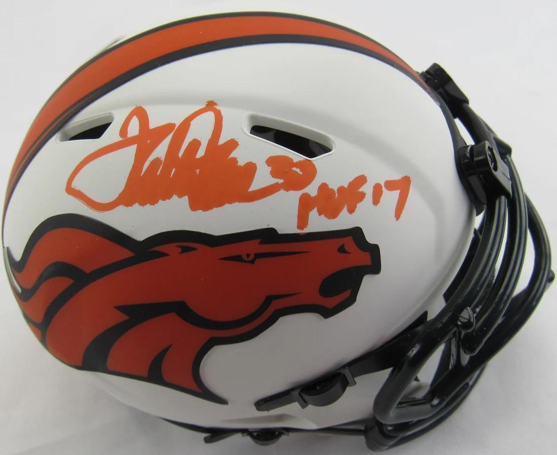 Terrell Davis Signed Broncos Lunar Eclipse Alternate Speed Mini Helmet Inscribed "HOF 17" (JSA) at PristineAuction.com Terrell Davis Signed Broncos Lunar Eclipse Alternate Speed Mini Helmet Inscribed "HOF 17" (JSA) at PristineAuction.com