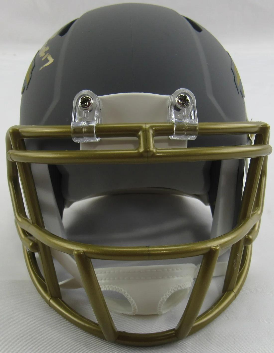 Terrell Davis Signed Broncos Slate Alternate Speed Mini Helmet Inscribed "HOF 17" (JSA) at PristineAuction.com Terrell Davis Signed Broncos Slate Alternate Speed Mini Helmet Inscribed "HOF 17" (JSA) at PristineAuction.com