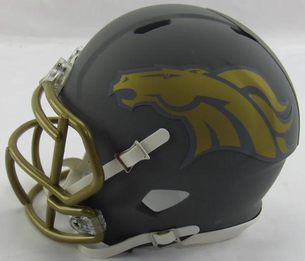 Terrell Davis Signed Broncos Slate Alternate Speed Mini Helmet Inscribed "HOF 17" (JSA) at PristineAuction.com Terrell Davis Signed Broncos Slate Alternate Speed Mini Helmet Inscribed "HOF 17" (JSA) at PristineAuction.com