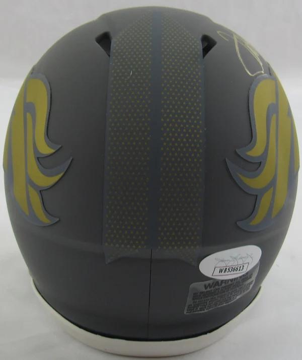 Terrell Davis Signed Broncos Slate Alternate Speed Mini Helmet Inscribed "HOF 17" (JSA) at PristineAuction.com Terrell Davis Signed Broncos Slate Alternate Speed Mini Helmet Inscribed "HOF 17" (JSA) at PristineAuction.com