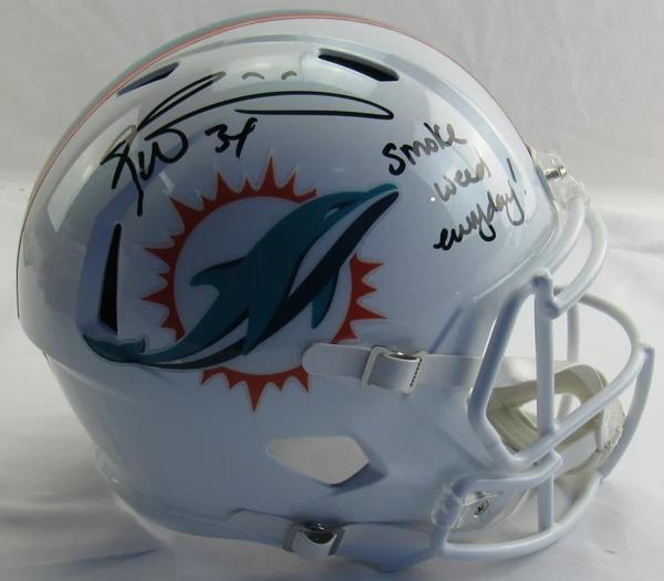 Ricky Williams Signed Dolphins Full-Size Speed Helmet Inscribed "Smoke Weed Everyday!" (JSA) at PristineAuction.com Ricky Williams Signed Dolphins Full-Size Speed Helmet Inscribed "Smoke Weed Everyday!" (JSA) at PristineAuction.com