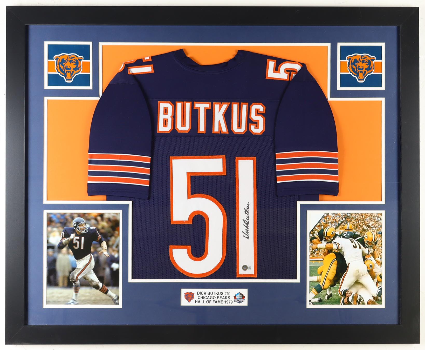 Dick Butkus Signed Custom Framed Bears Jersey Display (Beckett) at PristineAuction.com Dick Butkus Signed Custom Framed Bears Jersey Display (Beckett) at PristineAuction.com