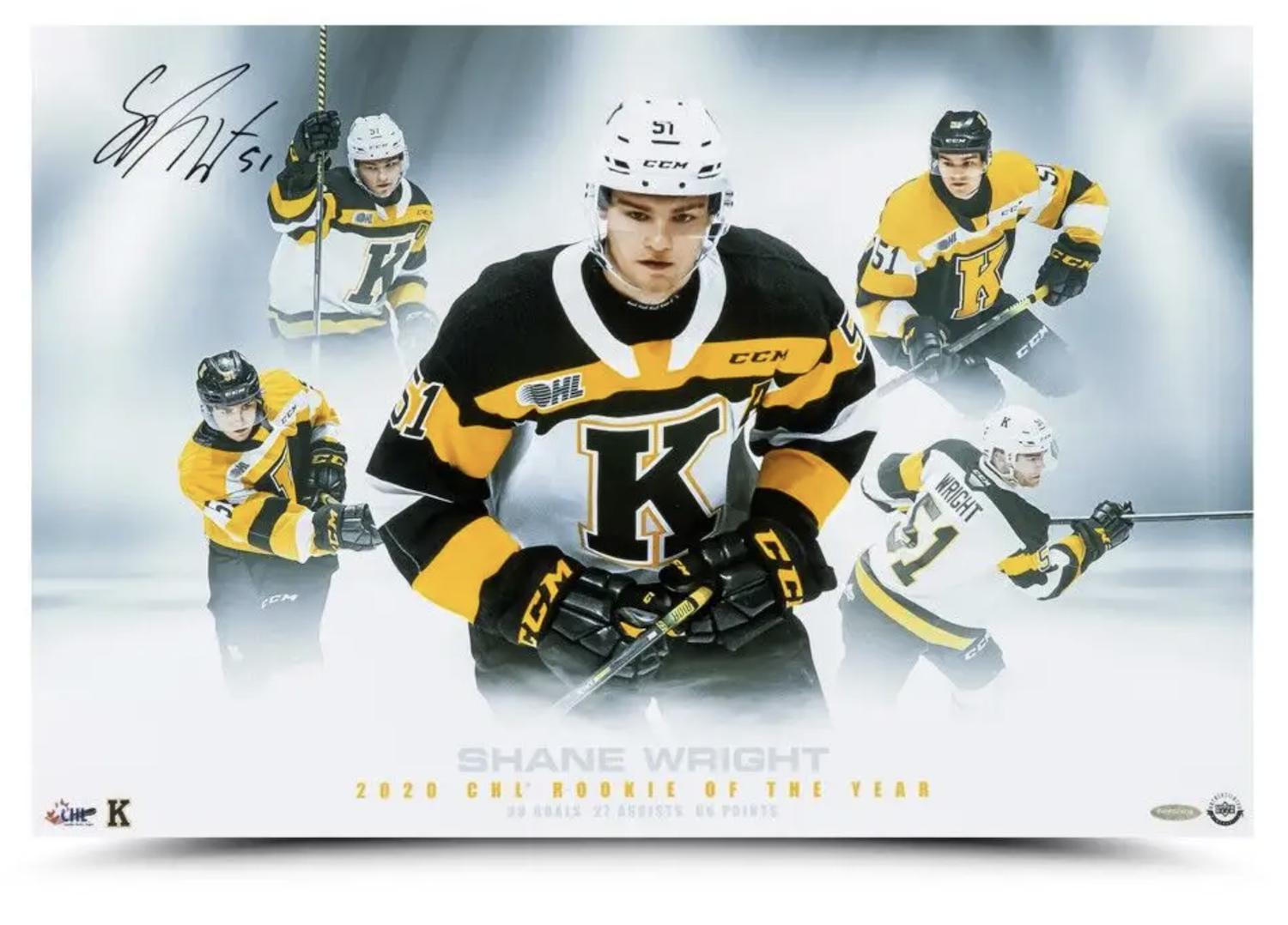 Shane Wright Signed Kingston "2020 CHL ROY" 16x24 Photo (UDA) at PristineAuction.com Shane Wright Signed Kingston "2020 CHL ROY" 16x24 Photo (UDA) at PristineAuction.com