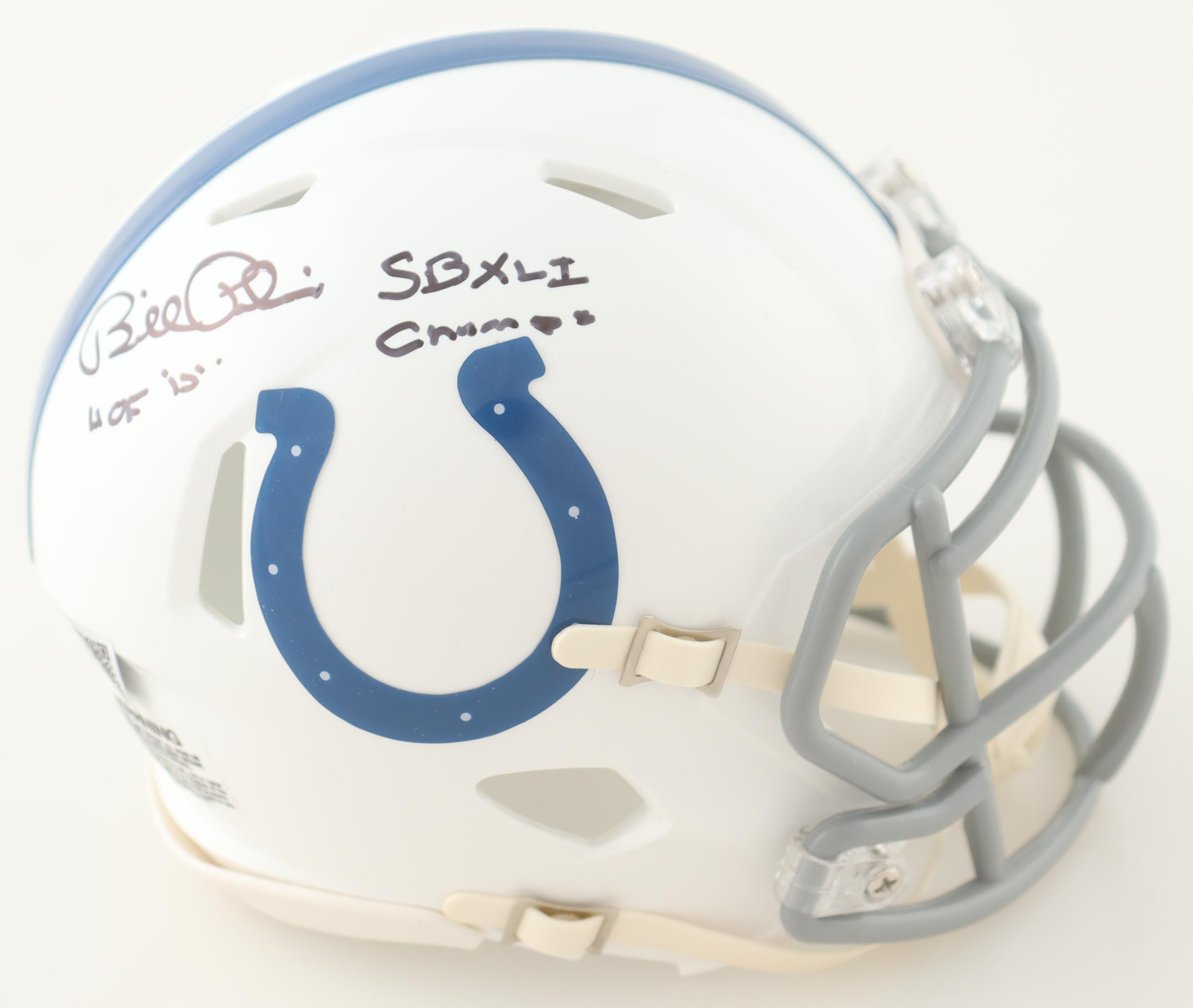 Bill Polian Signed Colts Mini Helmet Inscribed "HOF 15" & "SB XLI Champs" (TSE) at PristineAuction.com Bill Polian Signed Colts Mini Helmet Inscribed "HOF 15" & "SB XLI Champs" (TSE) at PristineAuction.com