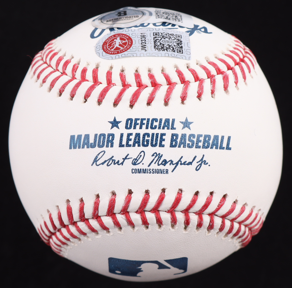 Jesse Winker Signed OML Baseball Inscribed "Winker's Pizza" (Winker & Beckett) at PristineAuction.com Jesse Winker Signed OML Baseball Inscribed "Winker's Pizza" (Winker & Beckett) at PristineAuction.com