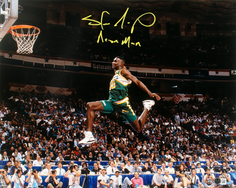 Shawn Kemp Signed SuperSonics 16x20 Photo Inscribed "Reign Man" (Beckett) at PristineAuction.com Shawn Kemp Signed SuperSonics 16x20 Photo Inscribed "Reign Man" (Beckett) at PristineAuction.com