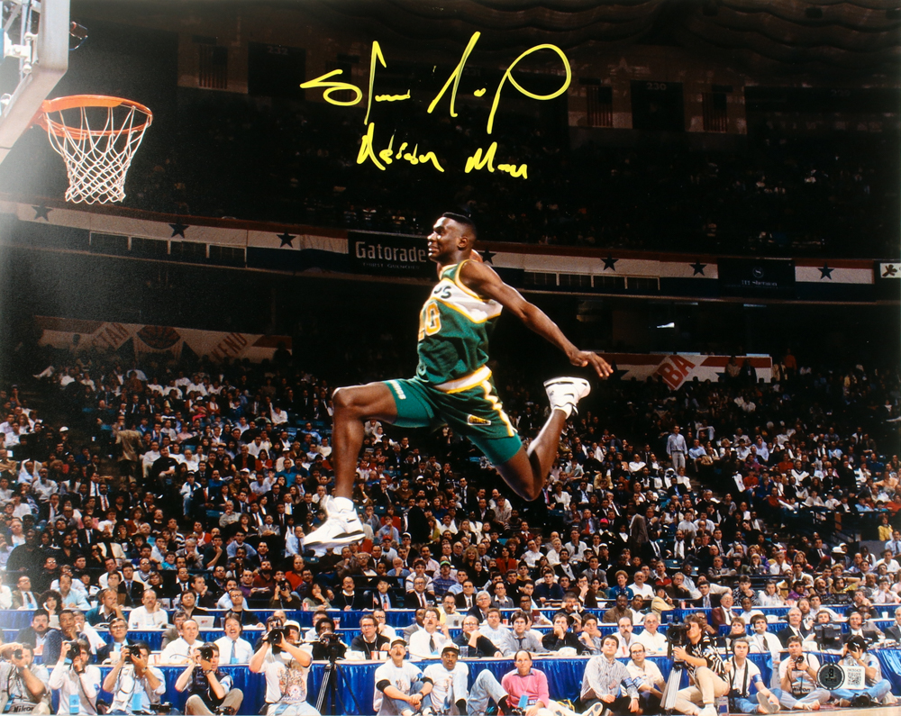 Shawn Kemp Signed SuperSonics 16x20 Photo Inscribed "Reign Man" (Beckett) at PristineAuction.com Shawn Kemp Signed SuperSonics 16x20 Photo Inscribed "Reign Man" (Beckett) at PristineAuction.com