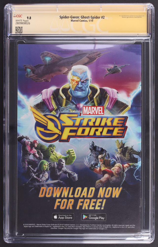 Hailee Steinfeld Signed 2019 "Spider-Gwen: Ghost Spider" Issue #2 Marvel Comic Book (CGC 9.8) at PristineAuction.com Hailee Steinfeld Signed 2019 "Spider-Gwen: Ghost Spider" Issue #2 Marvel Comic Book (CGC 9.8) at PristineAuction.com