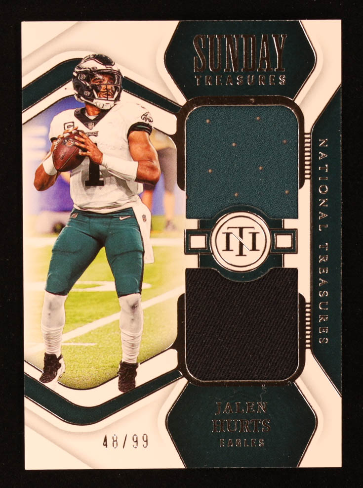 Jalen Hurts 2022 National Treasures Sunday Treasures #JHU #48/99 at PristineAuction.com Jalen Hurts 2022 National Treasures Sunday Treasures #JHU #48/99 at PristineAuction.com