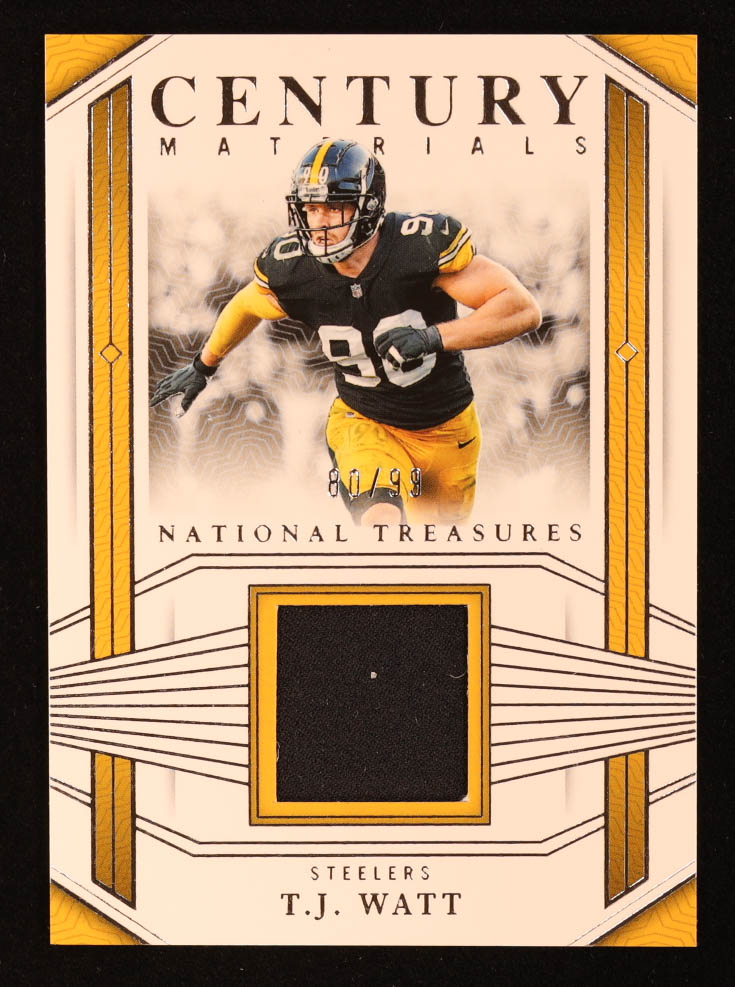 T.J. Watt 2023 National Treasures Century Materials #TWT #80/99 at PristineAuction.com T.J. Watt 2023 National Treasures Century Materials #TWT #80/99 at PristineAuction.com