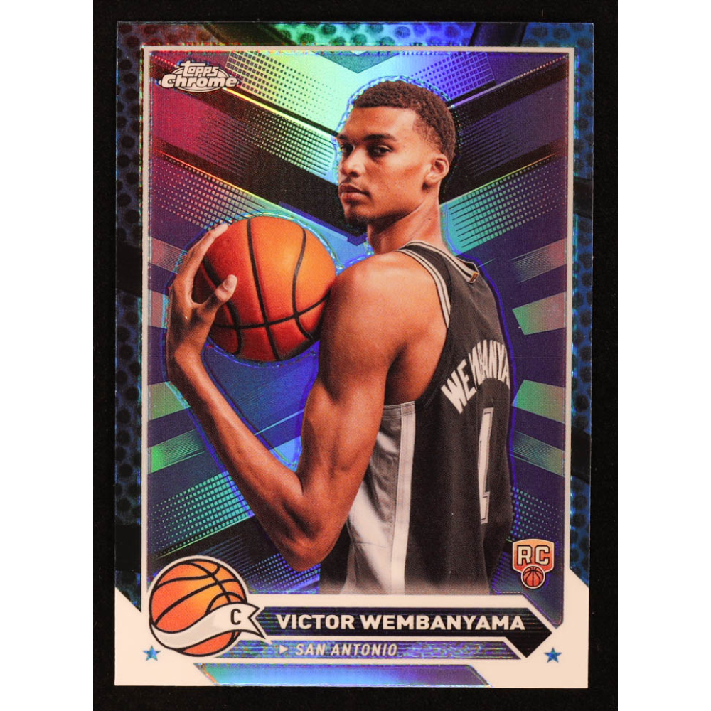 Victor Wembanyama 2023-24 Topps Chrome Blue Basketball Refractors #1 RC at PristineAuction.com
