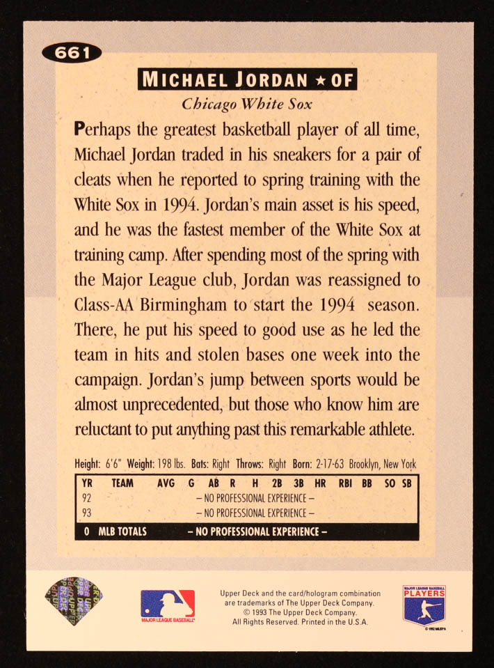 Michael Jordan 1994 Collector's Choice #661 RC at PristineAuction.com Michael Jordan 1994 Collector's Choice #661 RC at PristineAuction.com
