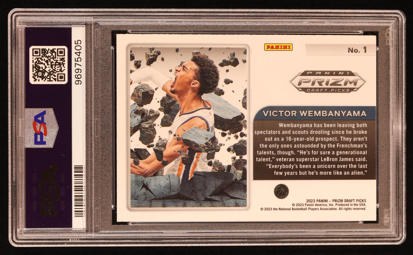 Victor Wembanyama 2023-24 Panini Prizm Draft Picks Prizm Break #1 RC (PSA 10) at PristineAuction.com Victor Wembanyama 2023-24 Panini Prizm Draft Picks Prizm Break #1 RC (PSA 10) at PristineAuction.com