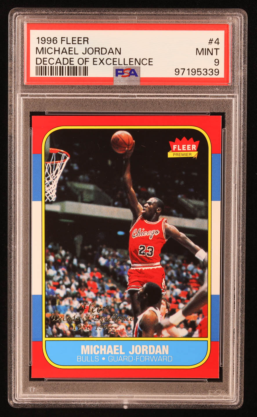 Michael Jordan 1996-97 Fleer Decade of Excellence #4 (PSA 9) at PristineAuction.com Michael Jordan 1996-97 Fleer Decade of Excellence #4 (PSA 9) at PristineAuction.com
