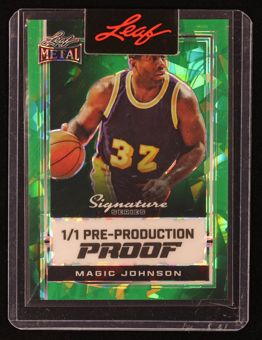 Magic Johnson 2023 Leaf Metal Signature Series Autograph Crystal Green Pre-Production Proof #NNO #1/1 at PristineAuction.com Magic Johnson 2023 Leaf Metal Signature Series Autograph Crystal Green Pre-Production Proof #NNO #1/1 at PristineAuction.com