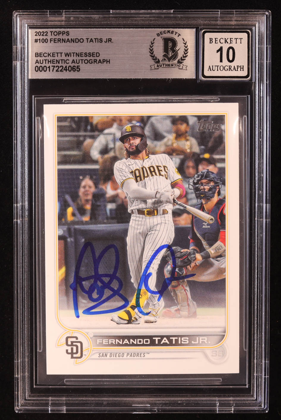 Fernando Tatis Jr. Signed 2022 Topps #100 (BGS | Auto 10) at PristineAuction.com Fernando Tatis Jr. Signed 2022 Topps #100 (BGS | Auto 10) at PristineAuction.com