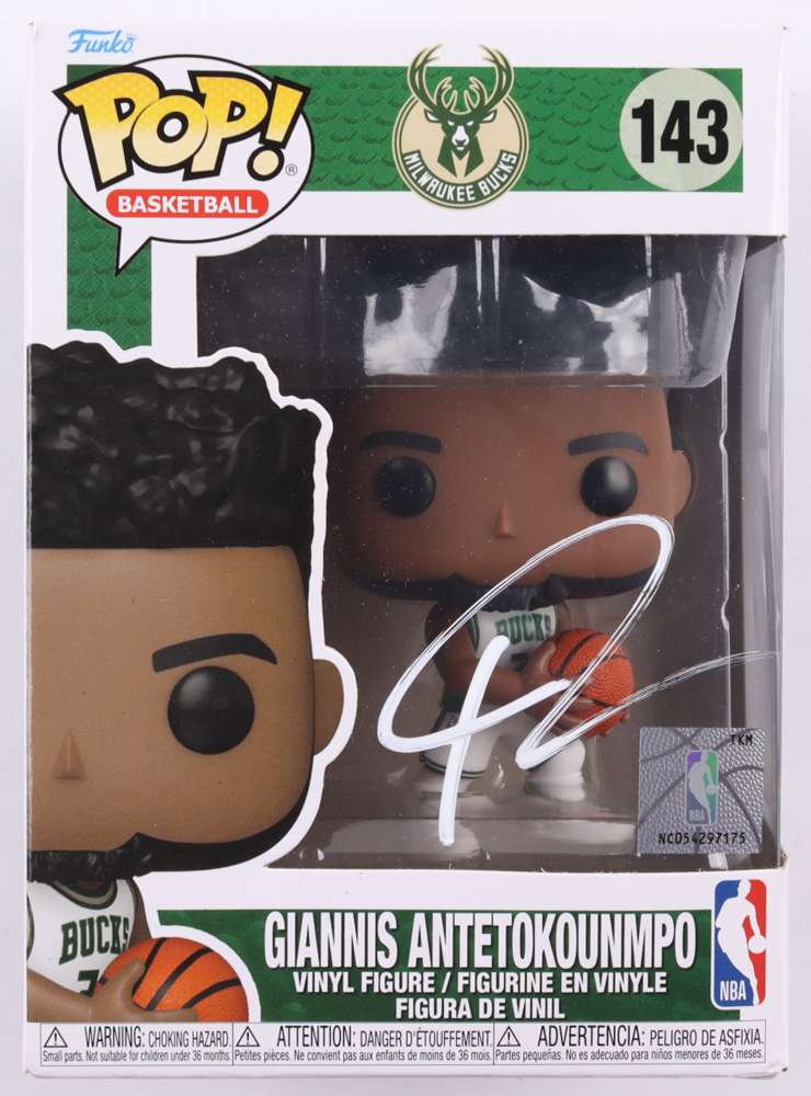 Giannis Antetokounmpo Signed Bucks #143 Funko Pop! Vinyl Figure (JSA) at PristineAuction.com Giannis Antetokounmpo Signed Bucks #143 Funko Pop! Vinyl Figure (JSA) at PristineAuction.com