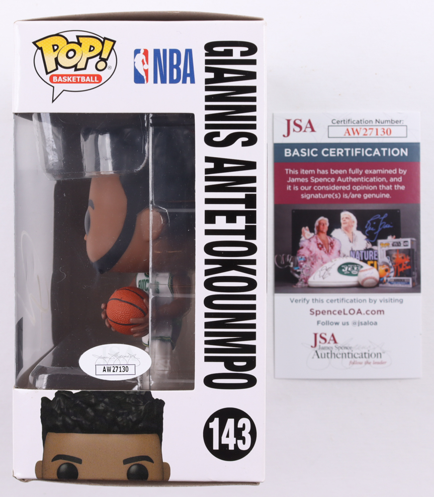 Giannis Antetokounmpo Signed Bucks #143 Funko Pop! Vinyl Figure (JSA) at PristineAuction.com Giannis Antetokounmpo Signed Bucks #143 Funko Pop! Vinyl Figure (JSA) at PristineAuction.com
