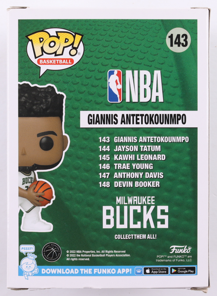 Giannis Antetokounmpo Signed Bucks #143 Funko Pop! Vinyl Figure (JSA) at PristineAuction.com Giannis Antetokounmpo Signed Bucks #143 Funko Pop! Vinyl Figure (JSA) at PristineAuction.com