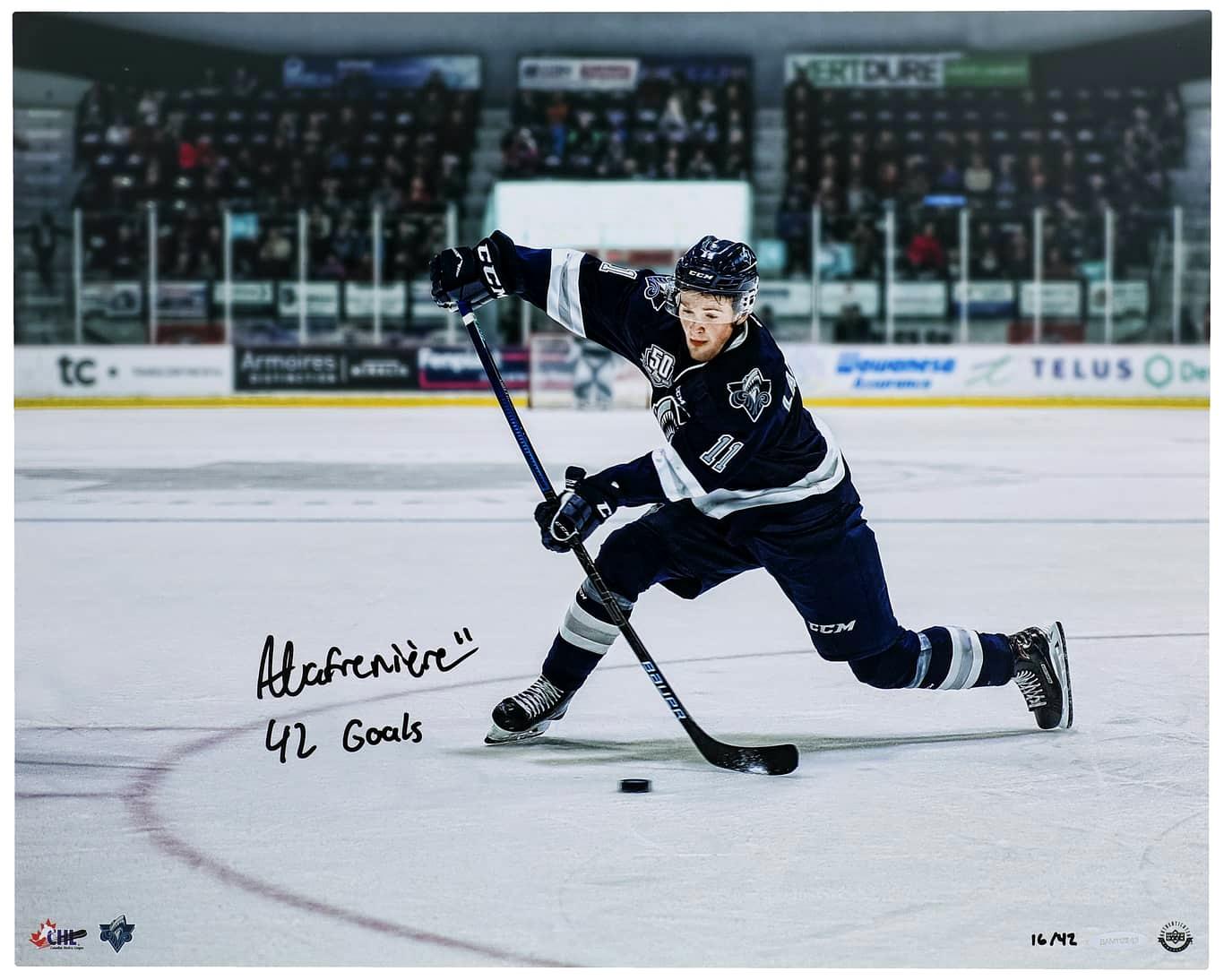 Alexis Lafreniere Signed LE Oceanic 16x20 Photo Inscribed "42 Goals" (UDA) at PristineAuction.com Alexis Lafreniere Signed LE Oceanic 16x20 Photo Inscribed "42 Goals" (UDA) at PristineAuction.com