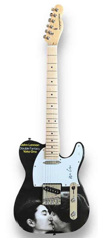 Yoko Ono Signed "John Lennon: Double Fantasy" Custom Telecaster Style Guitar (JSA) at PristineAuction.com Yoko Ono Signed "John Lennon: Double Fantasy" Custom Telecaster Style Guitar (JSA) at PristineAuction.com