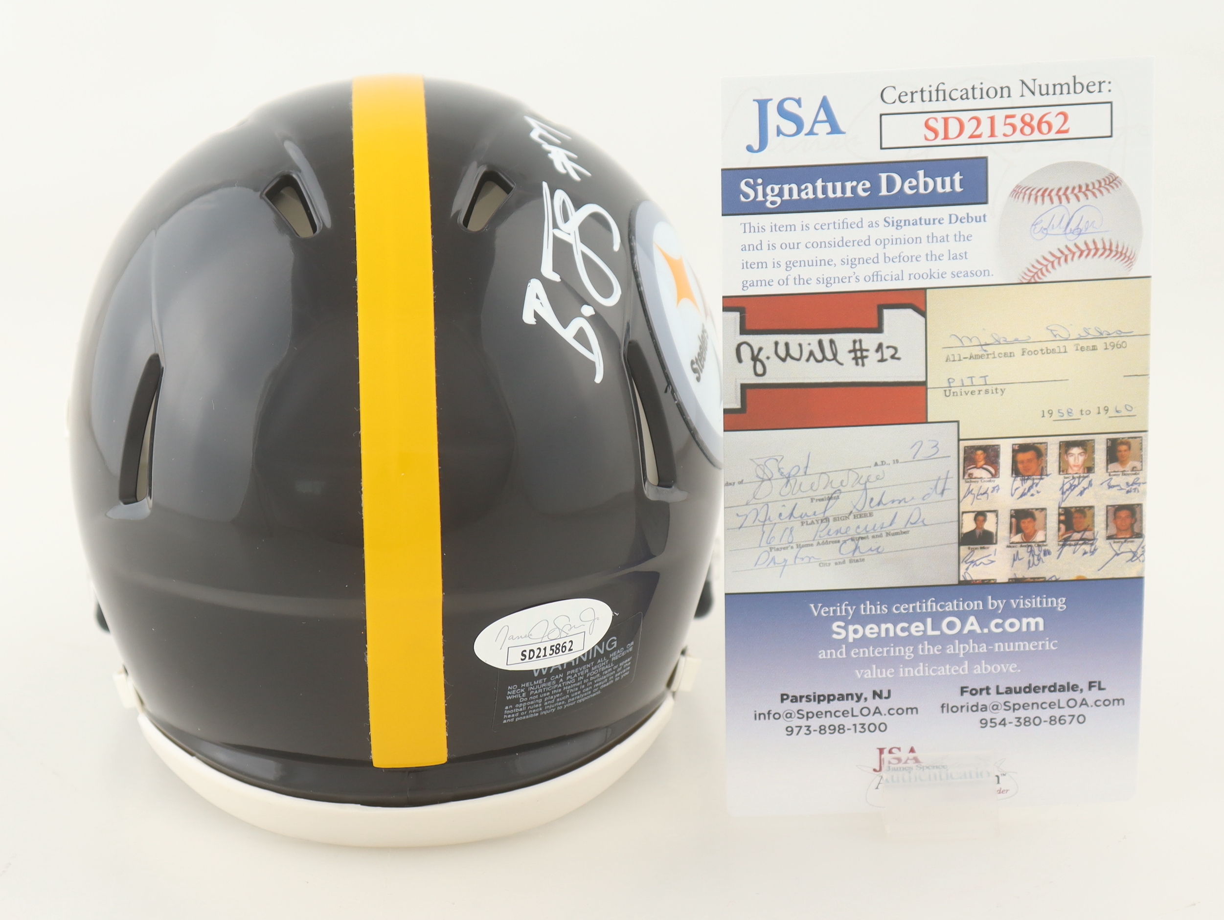 Broderick Jones Signed Steelers Speed Mini Helmet (JSA) at PristineAuction.com Broderick Jones Signed Steelers Speed Mini Helmet (JSA) at PristineAuction.com