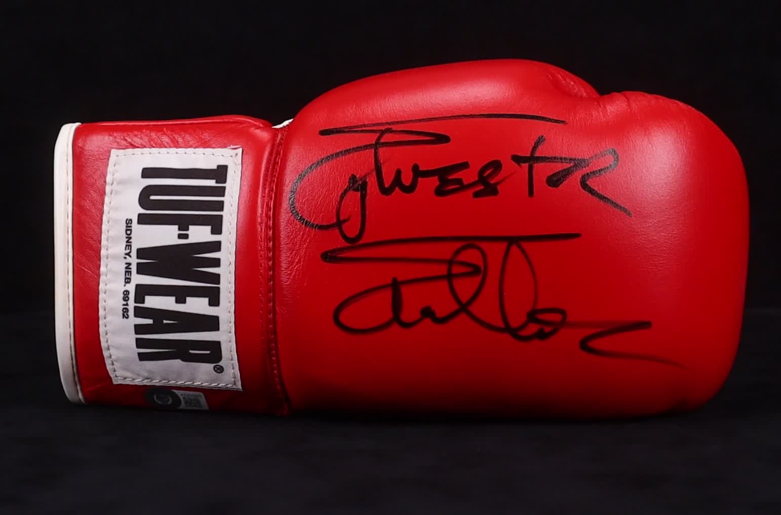 Sylvester Stallone Signed Tuf-Wear Boxing Glove with Display Case (Beckett) at PristineAuction.com