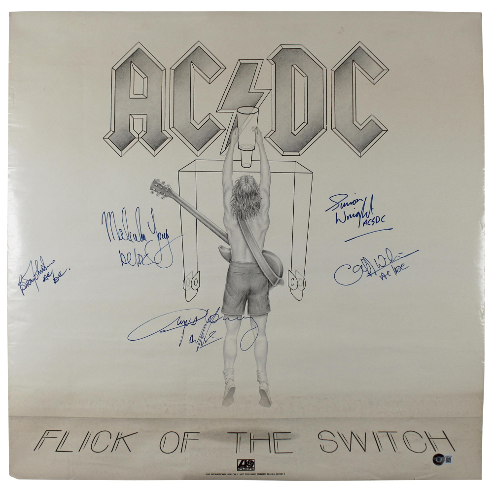 AC/DC 24x24 Poster Band-Signed & Inscribed By (5) with Angus Young ...
