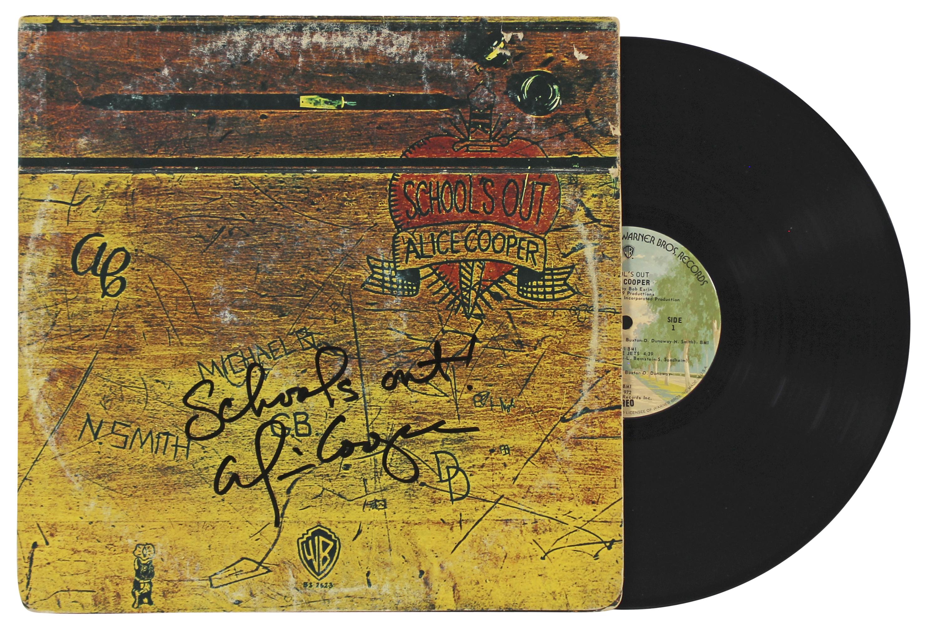 Alice Cooper Signed "Schools Out" Vinyl Record Album Cover (Beckett) at PristineAuction.com Alice Cooper Signed "Schools Out" Vinyl Record Album Cover (Beckett) at PristineAuction.com