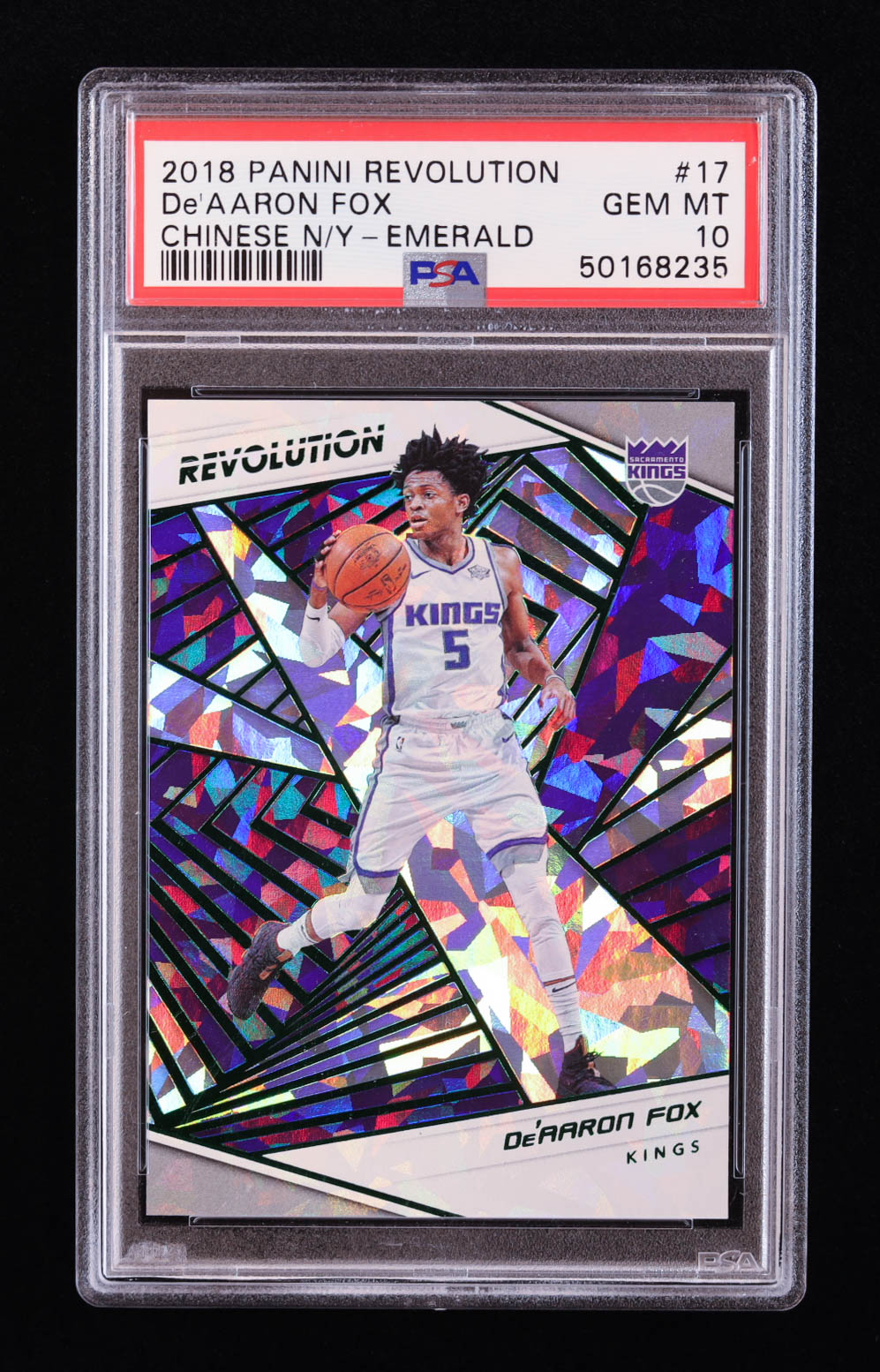 De'Aaron Fox 2018-19 Panini Revolution Chinese New Year Emerald #17 RC #62/88 (PSA 10) at PristineAuction.com De'Aaron Fox 2018-19 Panini Revolution Chinese New Year Emerald #17 RC #62/88 (PSA 10) at PristineAuction.com