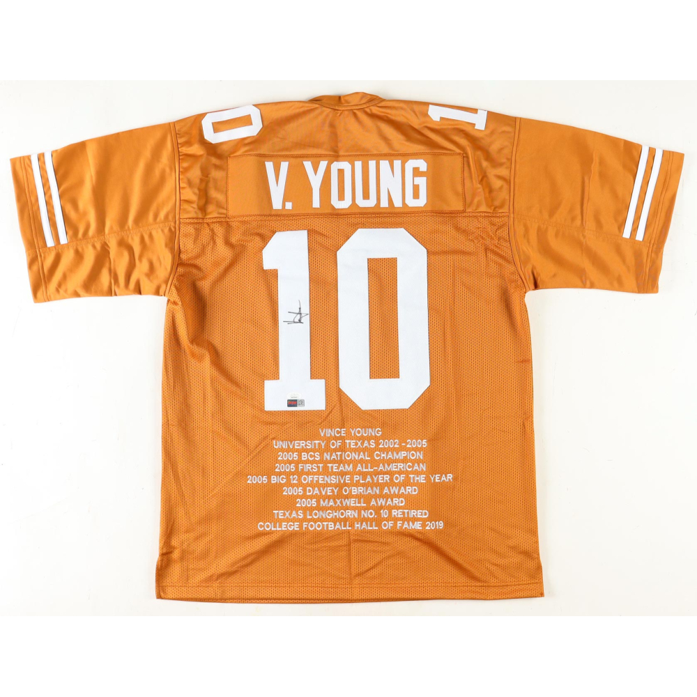 Vince Young Signed Career Highlight Stat Jersey (JSA & PIA) | Pristine Auction