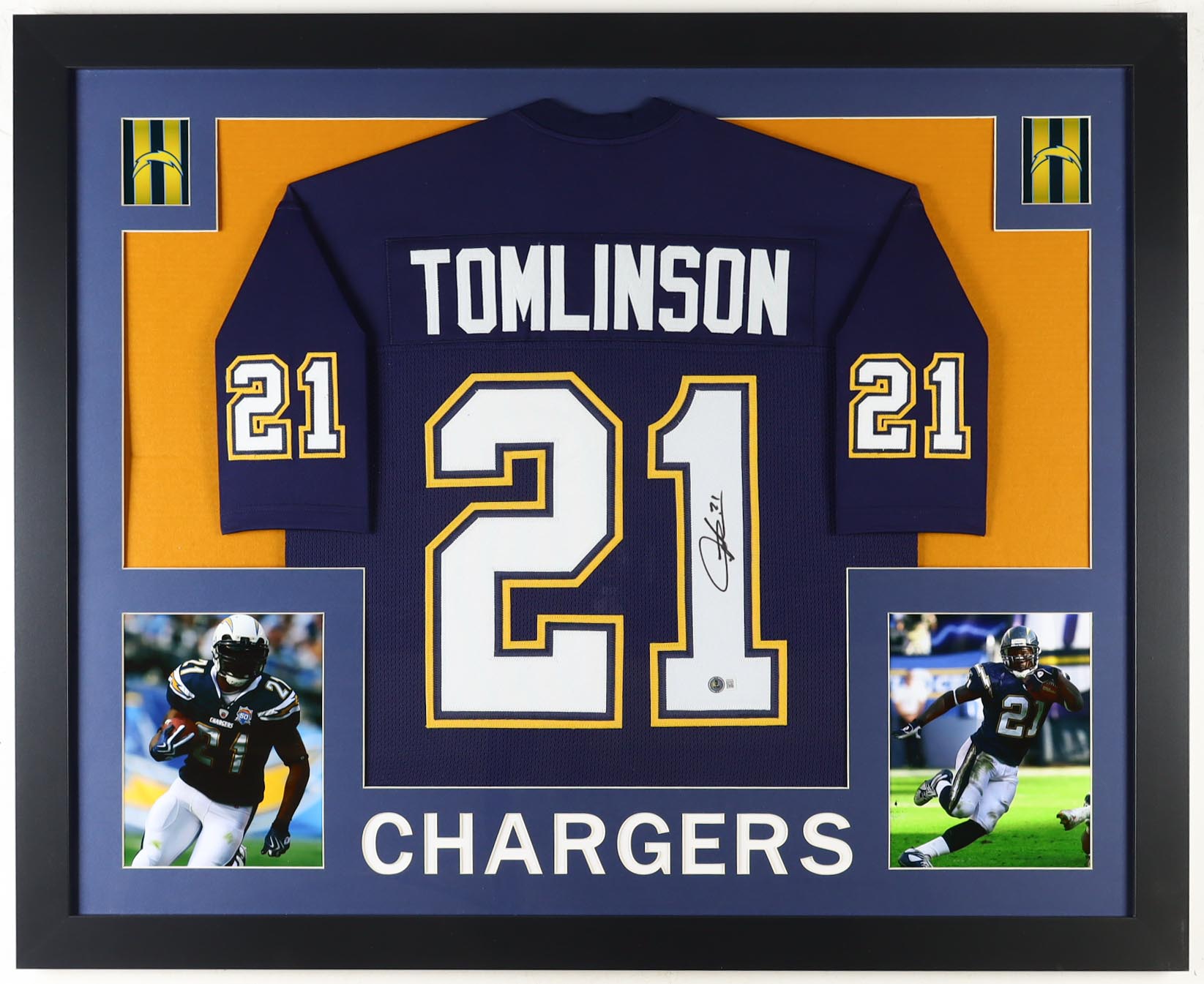 LaDainian Tomlinson Signed Custom Framed Jersey Display (Beckett) at PristineAuction.com LaDainian Tomlinson Signed Custom Framed Jersey Display (Beckett) at PristineAuction.com