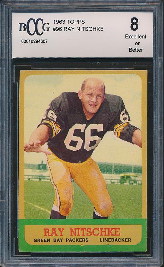 Ray Nitschke 1963 Topps #96 RC (BCCG 8) at PristineAuction.com Ray Nitschke 1963 Topps #96 RC (BCCG 8) at PristineAuction.com