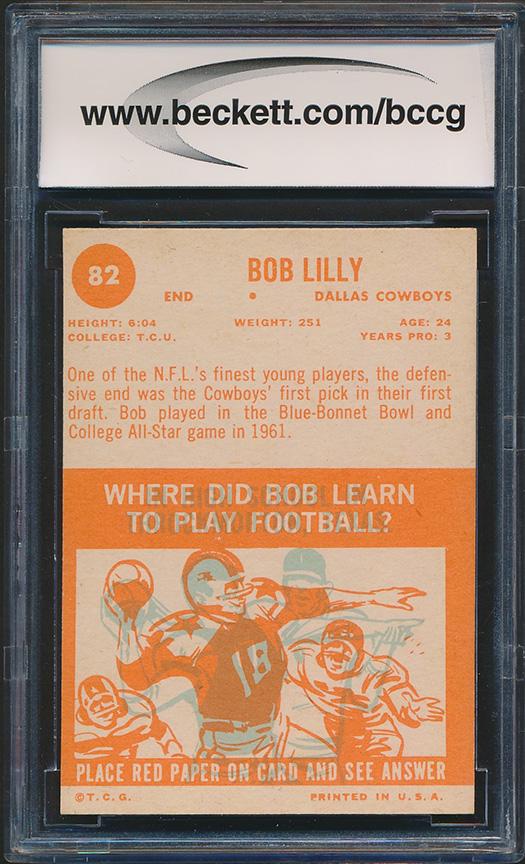 Bob Lilly 1963 Topps #82 SP RC (BCCG 9) at PristineAuction.com Bob Lilly 1963 Topps #82 SP RC (BCCG 9) at PristineAuction.com