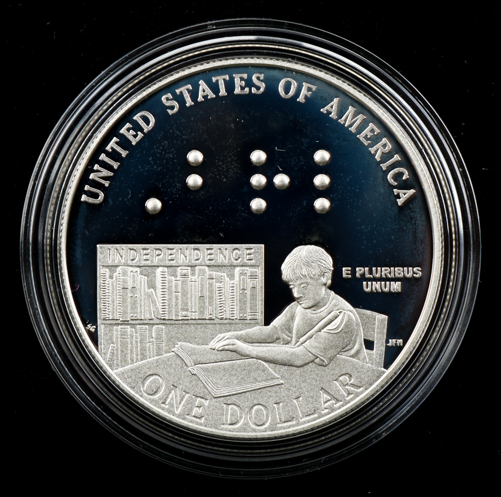2009 Louis Braille Bicentennial Commemorative Silver Dollar | Pristine ...