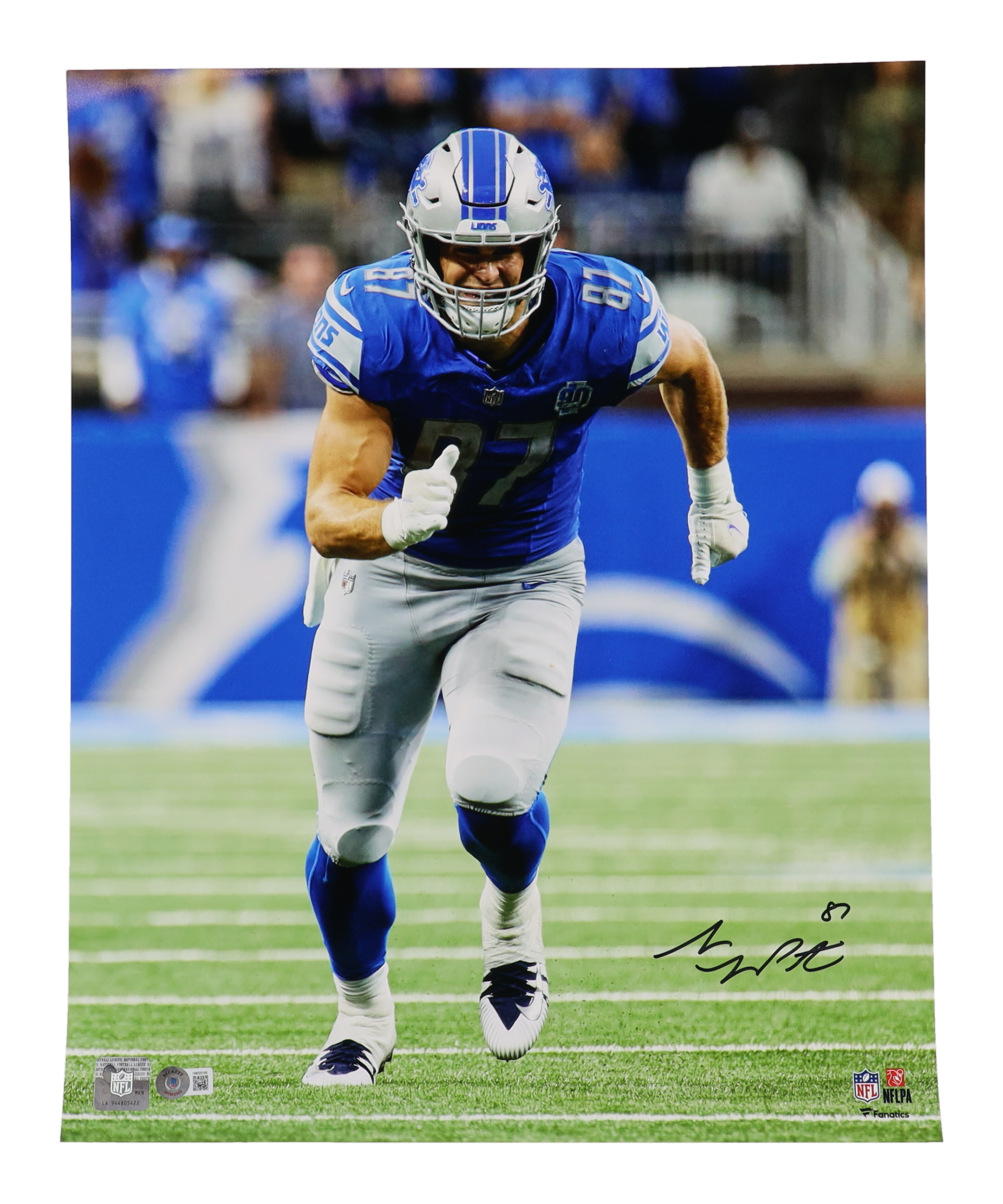 Sam LaPorta Signed Lions 16x20 Photo (Beckett) at PristineAuction.com Sam LaPorta Signed Lions 16x20 Photo (Beckett) at PristineAuction.com