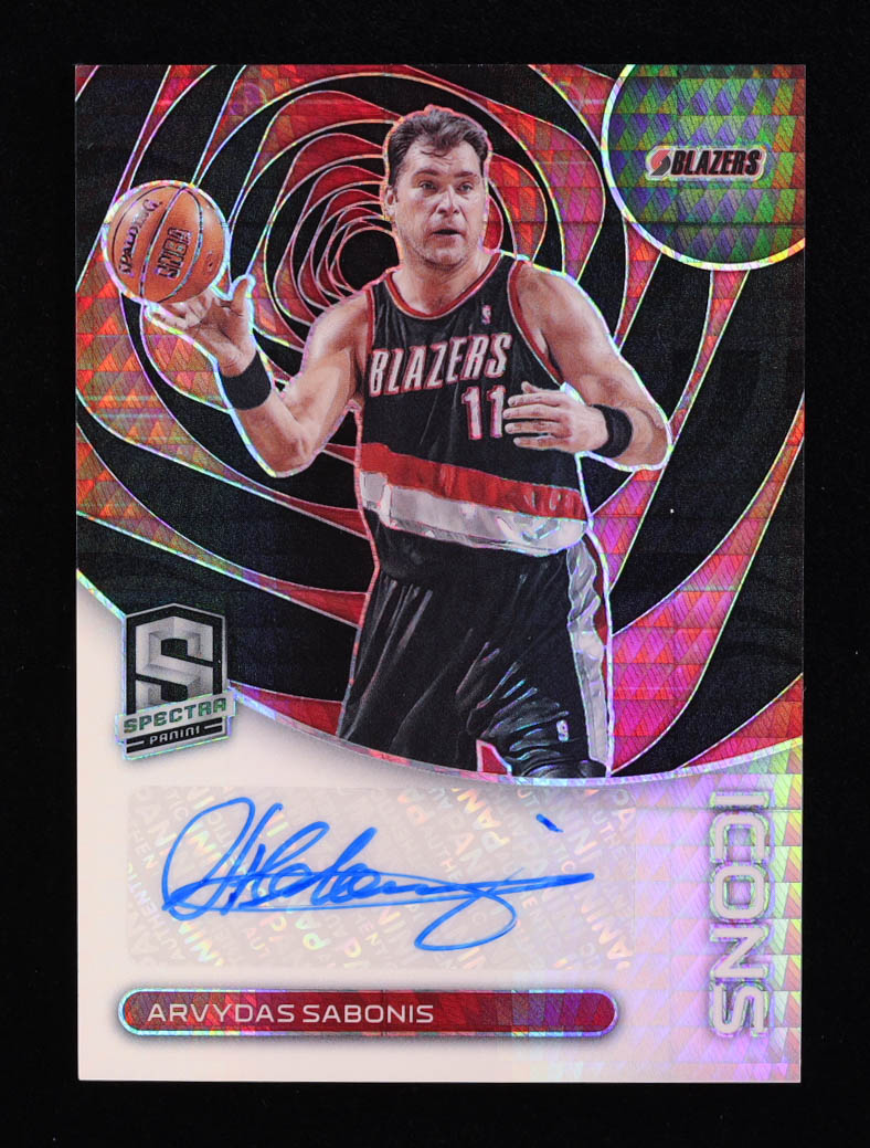 Arvydas Sabonis 2022-23 Panini Spectra Icons Autographs Asia Black #21 #1/1 at PristineAuction.com Arvydas Sabonis 2022-23 Panini Spectra Icons Autographs Asia Black #21 #1/1 at PristineAuction.com