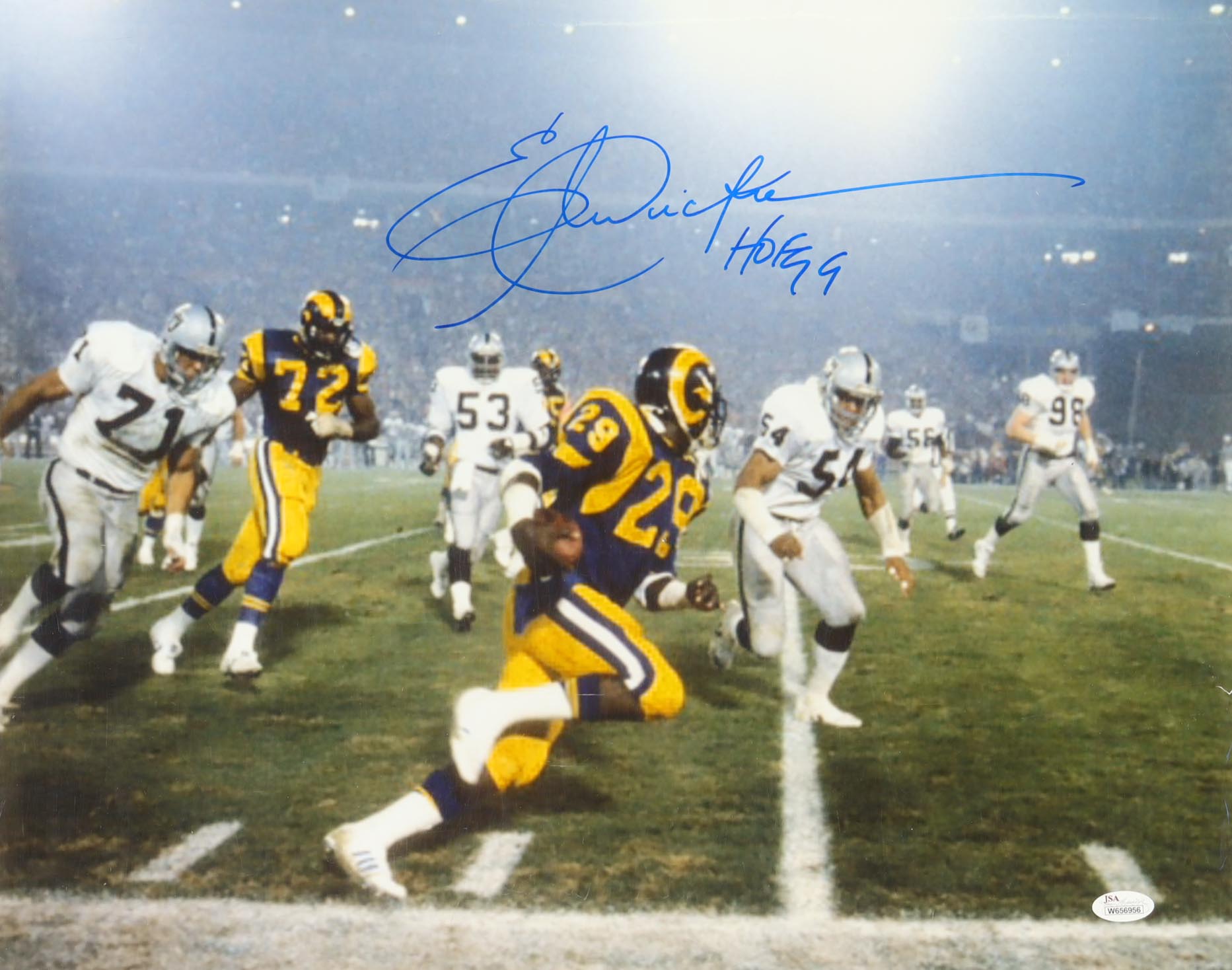 Eric Dickerson Signed Rams 16x20 Photo Inscribed