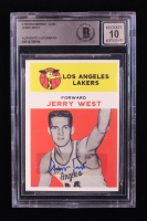 Jerry West Signed Sticker on 1961-62 Fleer #43 RC Reprint Card (BGS | Autograph Graded BGS 10) at PristineAuction.com