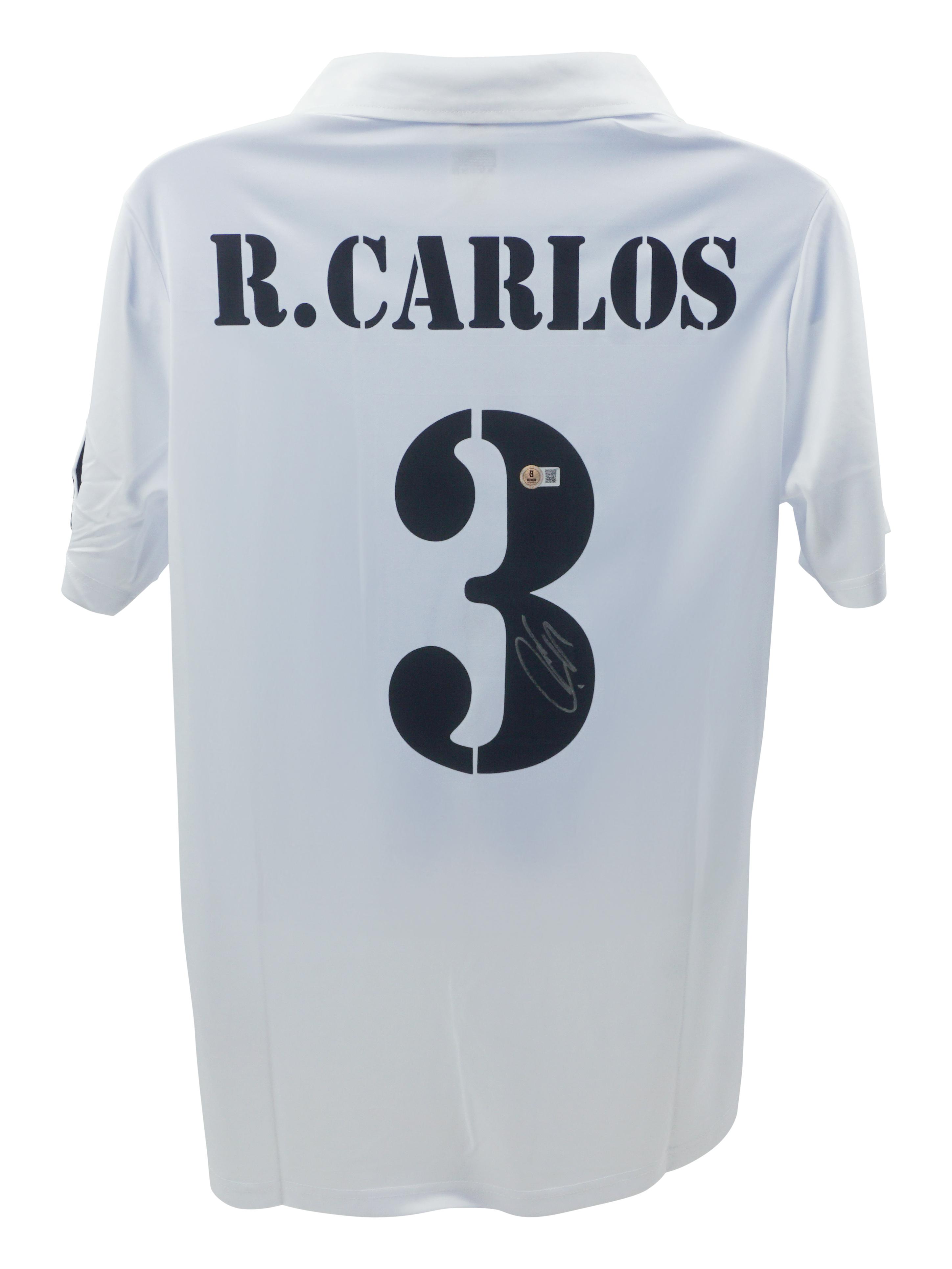 Roberto Carlos Signed Real Madrid Jersey (Beckett) at PristineAuction.com Roberto Carlos Signed Real Madrid Jersey (Beckett) at PristineAuction.com