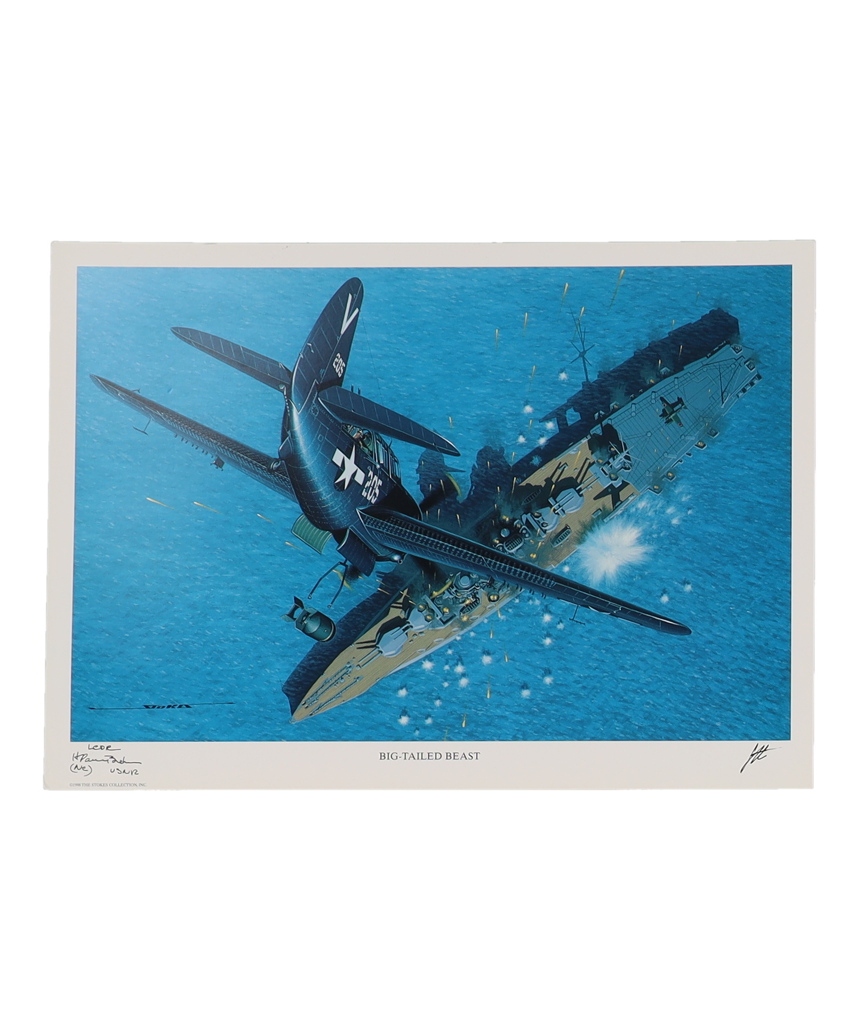 WWII VC-40 Dive Bomber Pilot Paul Brehm Signed "Big Tailed Beast" Signed 11x16 Lithograph (AIV) at PristineAuction.com WWII VC-40 Dive Bomber Pilot Paul Brehm Signed "Big Tailed Beast" Signed 11x16 Lithograph (AIV) at PristineAuction.com
