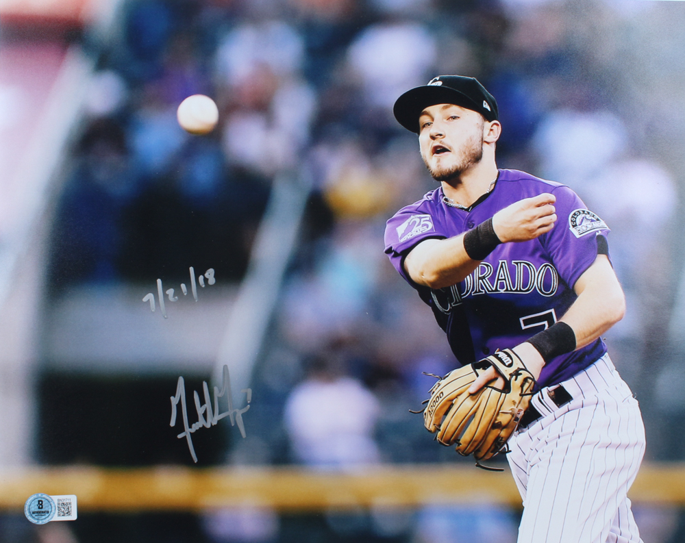 Garrett Hampson Signed Rockies 11x14 Photo Inscribed "7/21/18" (Beckett) at PristineAuction.com Garrett Hampson Signed Rockies 11x14 Photo Inscribed "7/21/18" (Beckett) at PristineAuction.com
