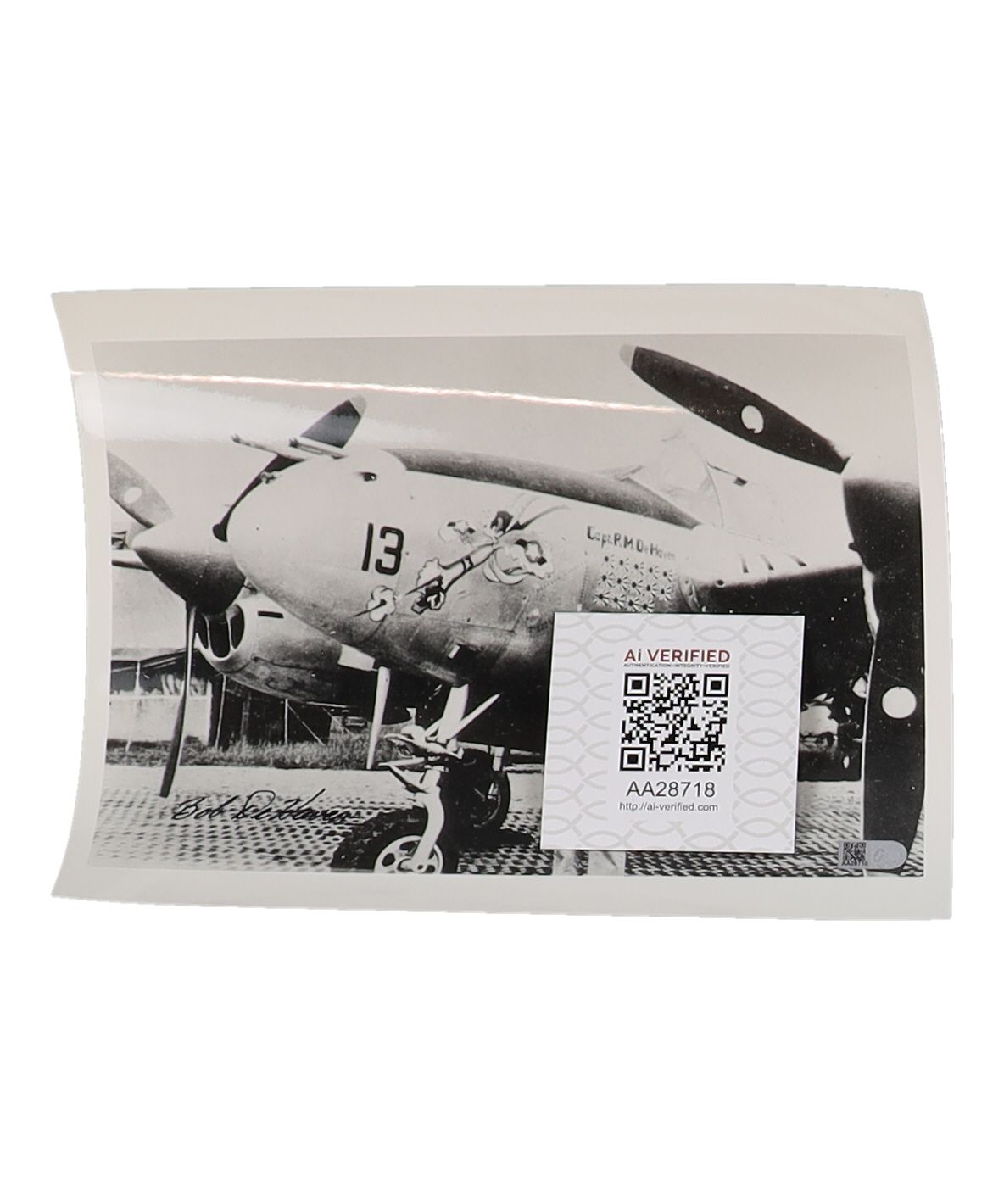 Robert DeHaven Signed 8x10 Photo WWII 49th FG Ace 14 Victories (AIV) at PristineAuction.com Robert DeHaven Signed 8x10 Photo WWII 49th FG Ace 14 Victories (AIV) at PristineAuction.com