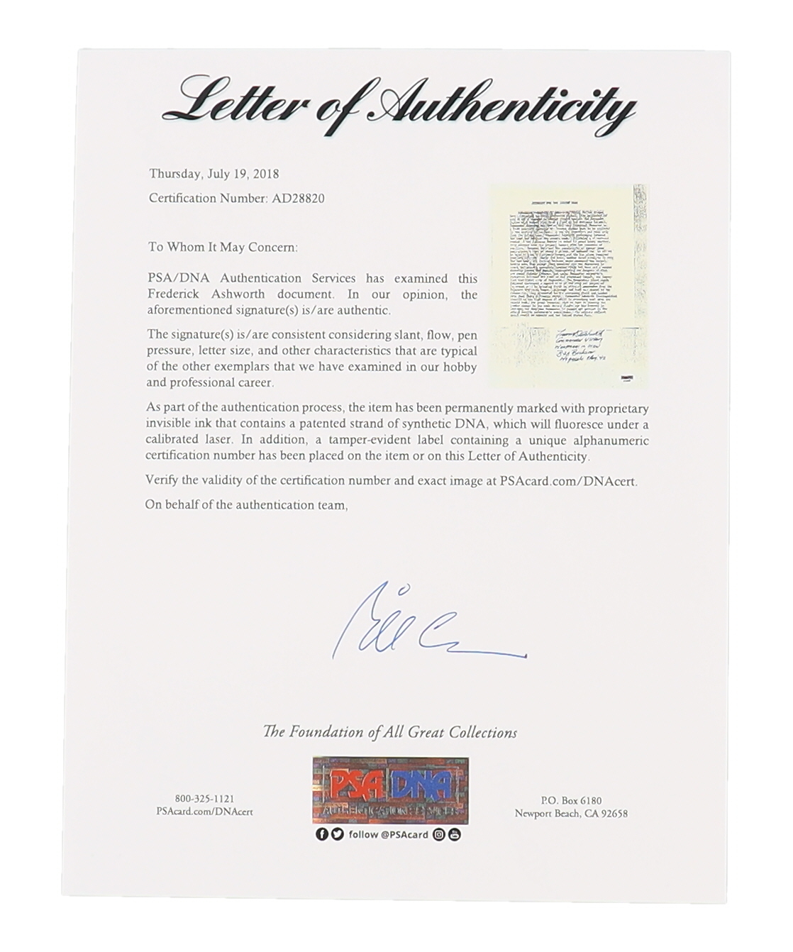 Frederick Ashworth Signed Silver Star Certificate - B-29 Boxcar Nagasaki Mission (PSA) at PristineAuction.com Frederick Ashworth Signed Silver Star Certificate - B-29 Boxcar Nagasaki Mission (PSA) at PristineAuction.com