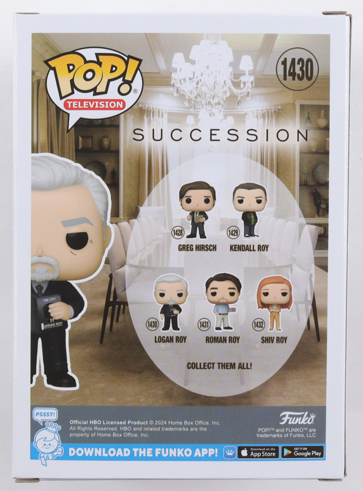 Brian Cox Signed "Succession" #1430 Logan Roy Funko Pop! Vinyl Figure (Beckett) at PristineAuction.com Brian Cox Signed "Succession" #1430 Logan Roy Funko Pop! Vinyl Figure (Beckett) at PristineAuction.com