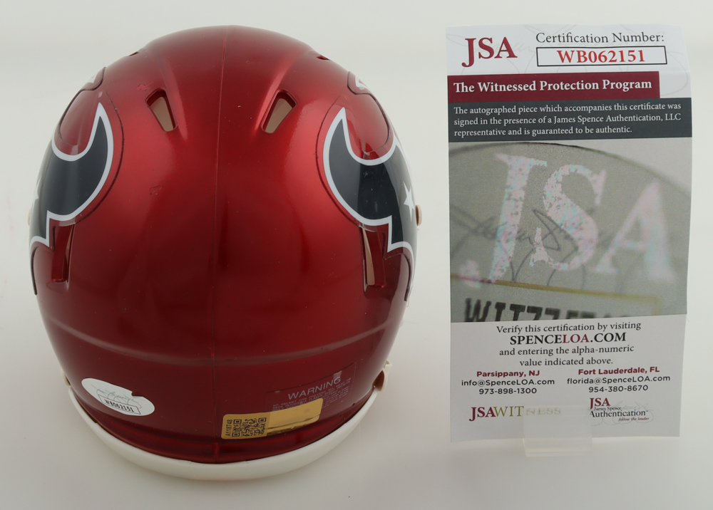 Jalen Pitre Signed Texans Flash Alternate Speed Mini Helmet (JSA & PIA) at PristineAuction.com Jalen Pitre Signed Texans Flash Alternate Speed Mini Helmet (JSA & PIA) at PristineAuction.com